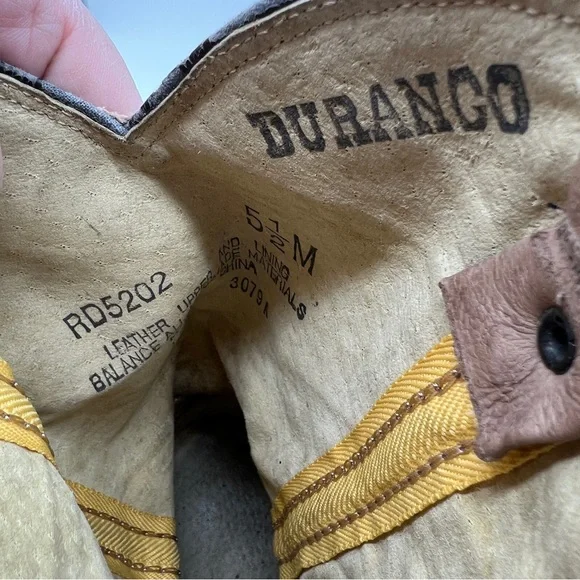 Women's Durango Western Boots Size 5 1/2 Tassels Brown Metal Tip - Picture 10 of 13